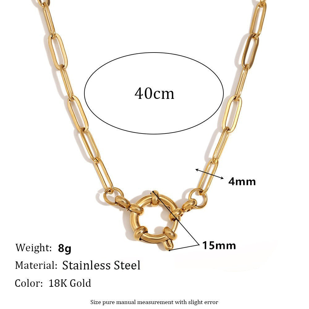 Spring Fastener Pendant Necklace Stainless Steel