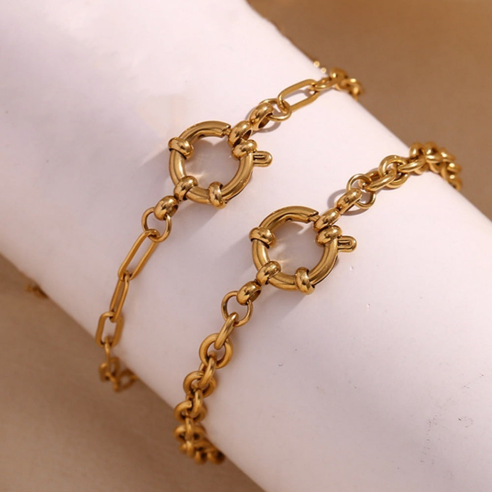 Spring Fastener Pendant Necklace Stainless Steel